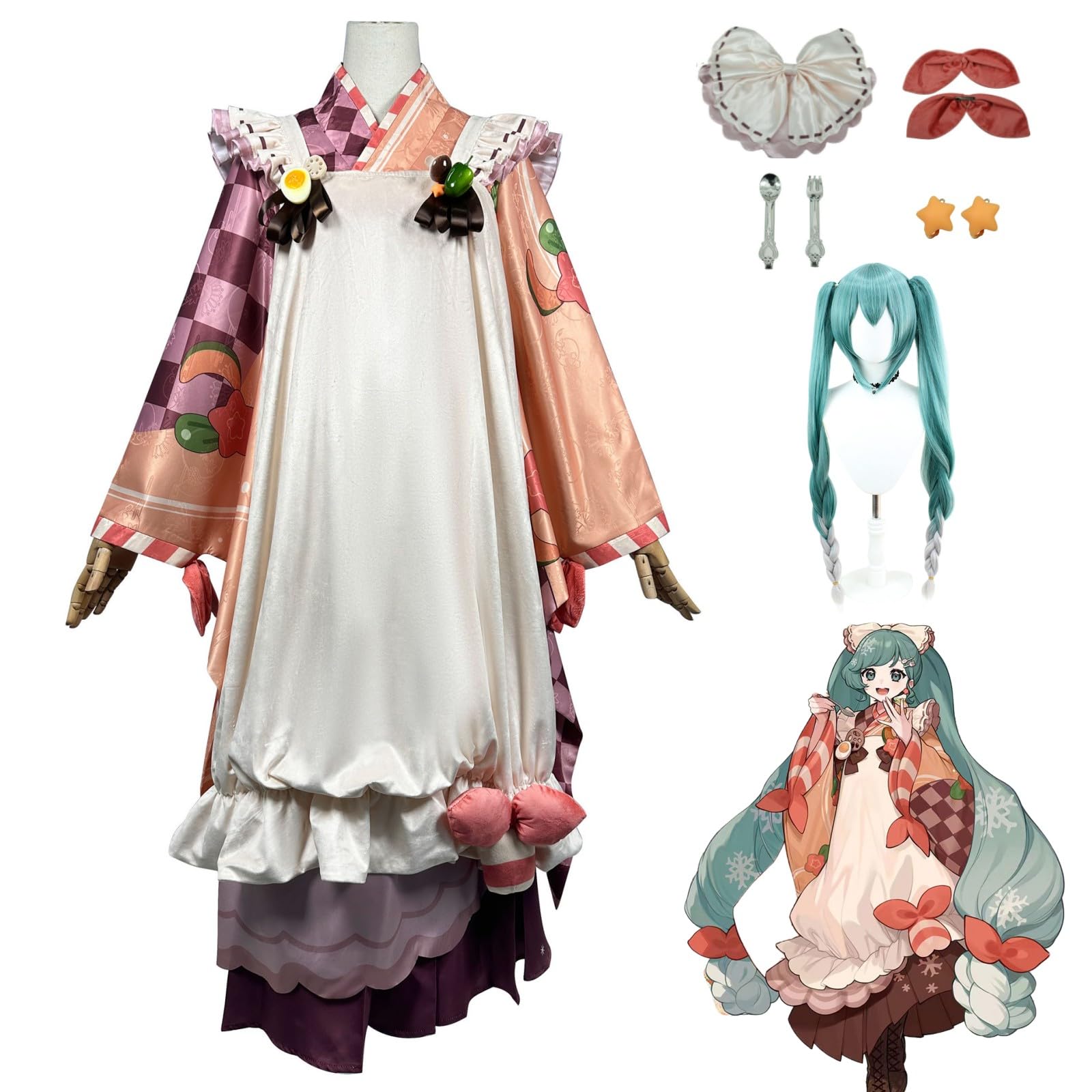 Amazon.co.jp: 雪ミク 2024 新衣装 初音ミク コスプレ衣装セット